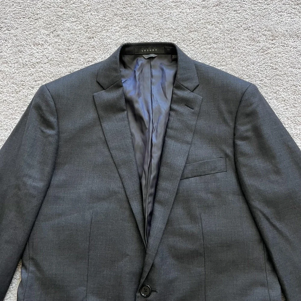 Indochino Luxury Suit Jacket Mens 40 Gray Wool Cashmere Two Button Notch Lapel